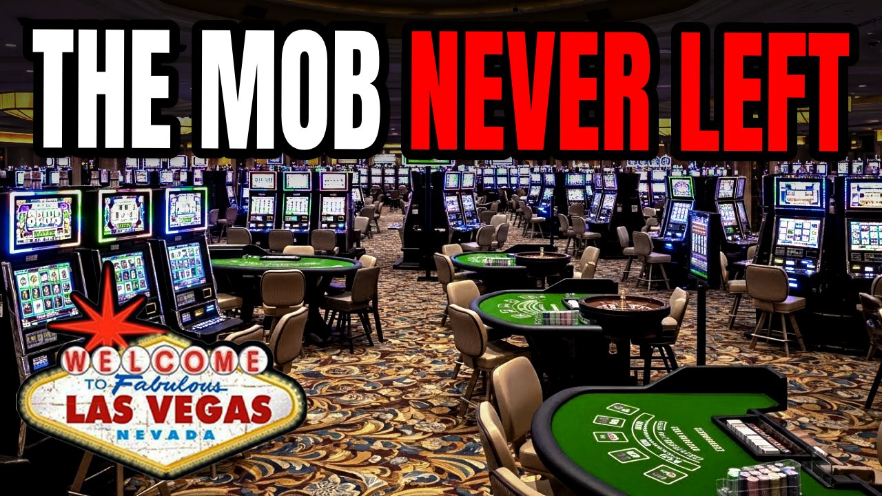 Las Vegas casino towers and gaming tables represent the history of mob skimming, insider theft and modern money-laundering enforcement.